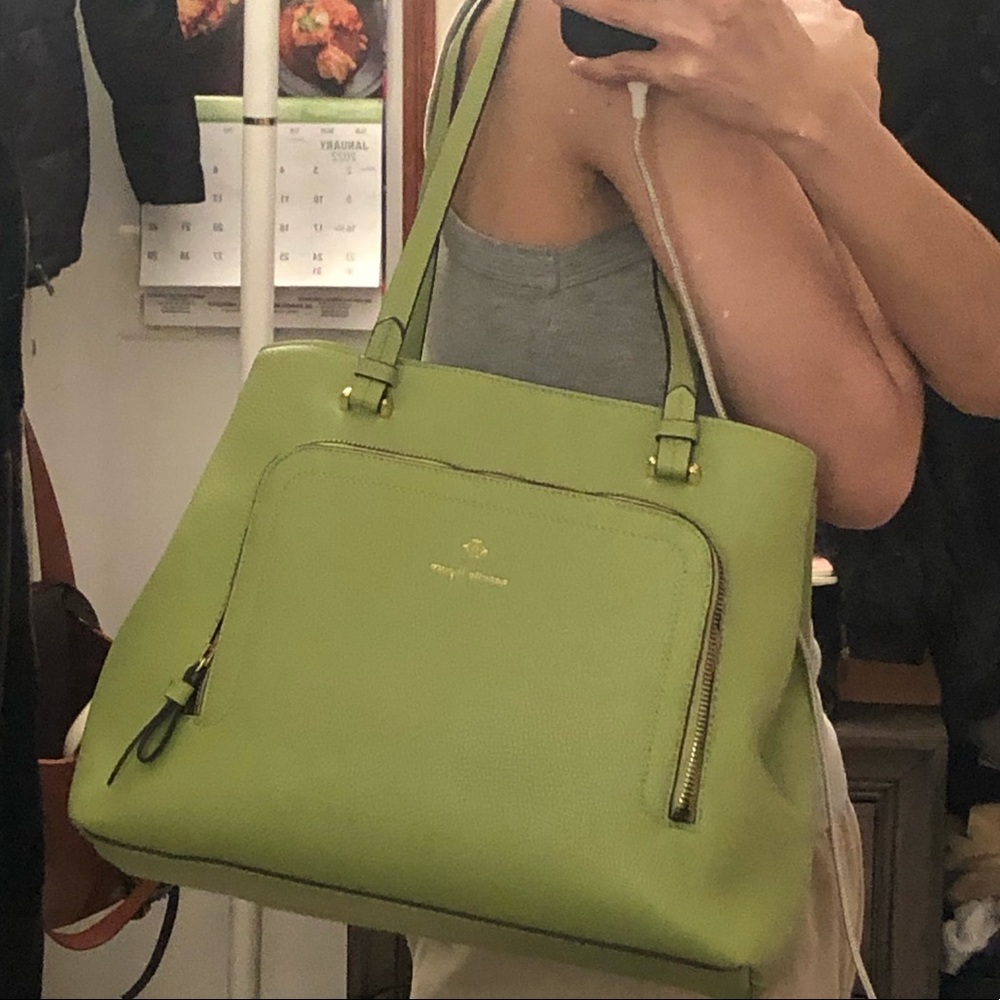 Nenette Lepore Vegan leather Green Tote Purse - Picture 2 of 12